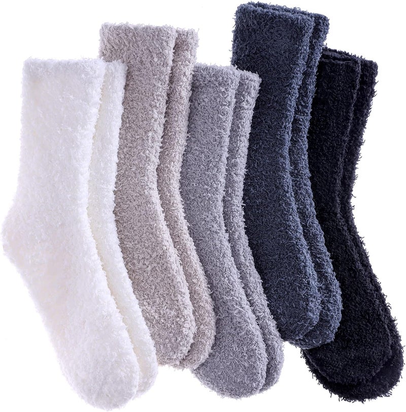 SDBING Fuzzy Socks for Women Soft Fluffy Home Sleeping Socks Cozy Warm Slipper Socks 6 or 5 Pairs - Image 1